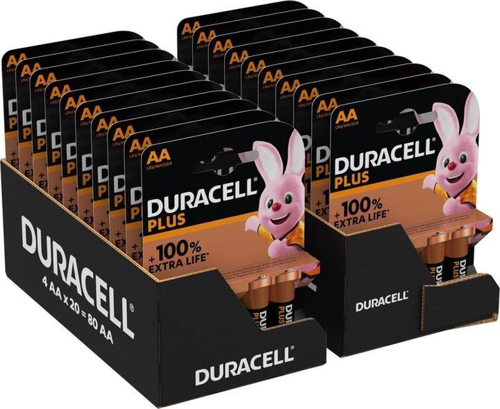 Image du produit Duracell pile plus 100% AA, 20 x blister de 4 pièces (4 pcs)