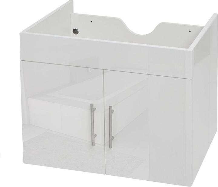 Mendler Waschbeckenunterschrank, Waschtischunterschrank Waschtisch Unterschrank Badmöbel, hochglanz 60cm wei (60 x 46 x 48 cm)