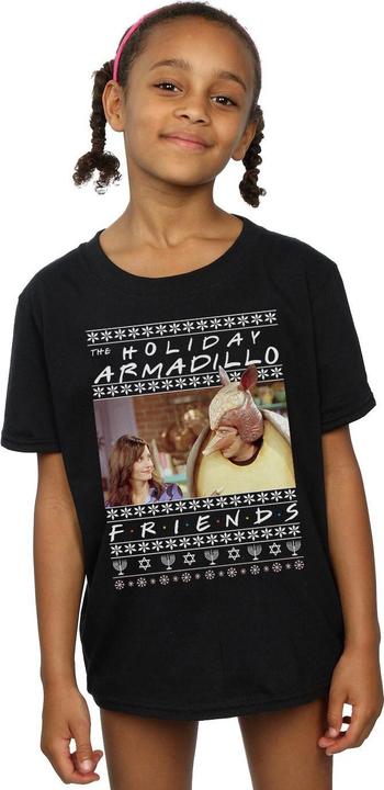 Actual product image Friends Girls Fair Isle Holiday Armadillo Cotton T-Shirt (140, 146)