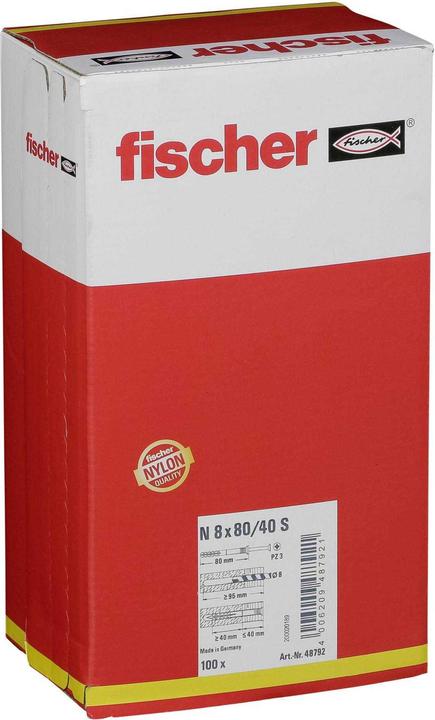 Actual product image Fischer Nail plug N 8 x 80/40 S 80 mm (100 pcs.)