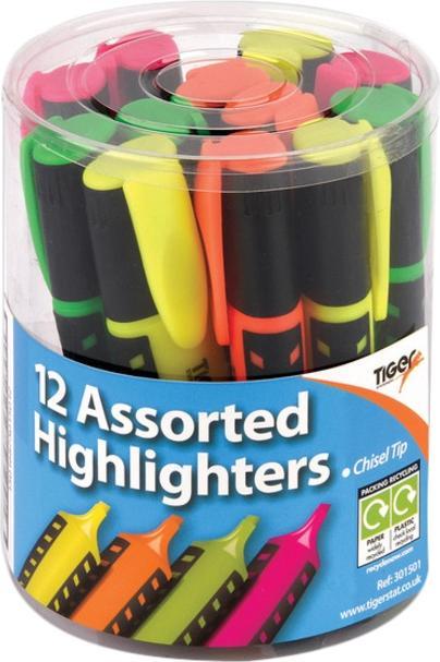 Immagine prodotto Tiger Stationery Evidenziatore Misura Confezione 12 (Colorato, 12 x)
