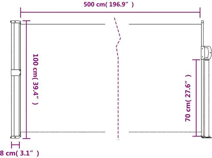 Produktbild VidaXL Seitenmarkise Ausziehbar (1 m)