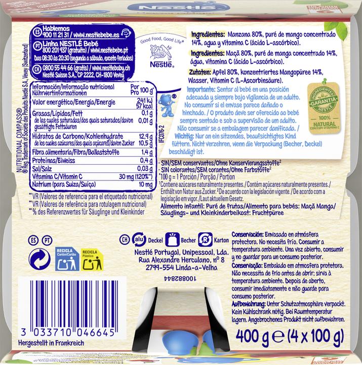 Immagine prodotto Nestlé Composta di mele e mango, dopo 6 mesi (425 g)