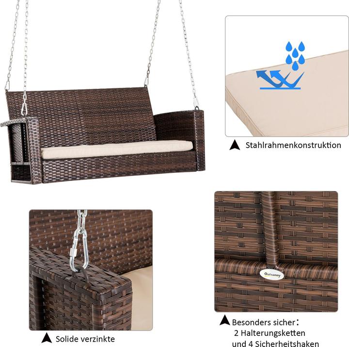 Image du produit Outsunny Balançoire hollywoodienne