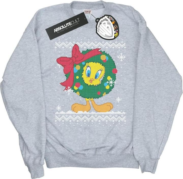 Produktbild Looney Tunes Tweety Pie Christmas Fair Isle Sweatshirt Mädchen (152, 158)