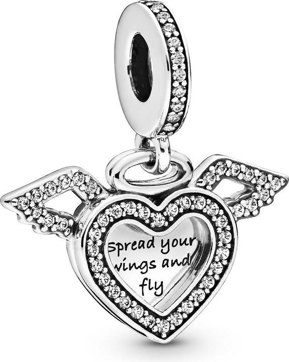 Pandora Heart and Wings Charm (Silber 925)
