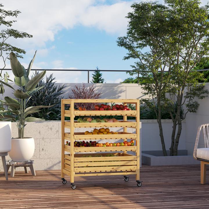 Actual product image Outsunny Fruit & vegetable shelf with castors