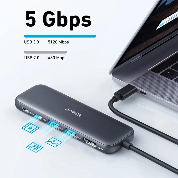 Produktbild Anker 332 USB-C Hub 5-in-1 (USB-C, 5 Ports)