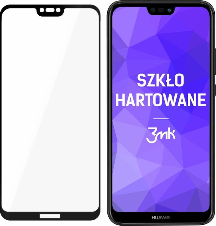 Actual product image 3MK HardGlass Max Lite Screen Protector, Huawei, P20 Lite, Tempered Glass, Clear/Black (1 Piece, Huawei P20 Lite)