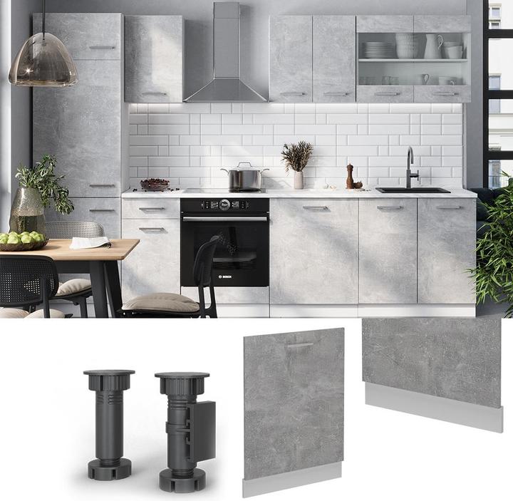 Actual product image Vichy Geschirrspülblende R-Line, Beton/Weiss, 60 cm, AP Anthrazit