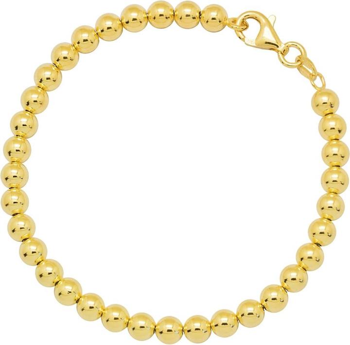 Candy Ball bracelet 5.0 mm Enia, 925 Sterling silver, gold-plated (18 cm, 925 Sterling silver, 18k gold-plated, 925 sterling silver)
