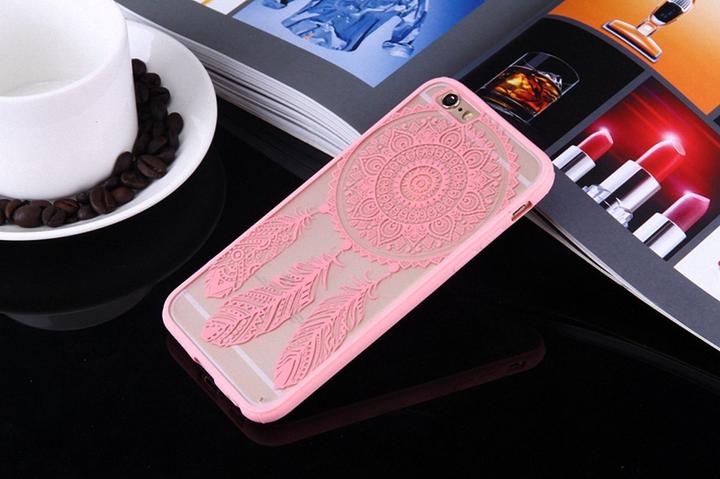 Produktbild König Design Apple iPhone 6 / 6s Handy Hülle Mandala Case Schutzhülle Motiv Traumfänger Rosa (Apple iPhone 6)