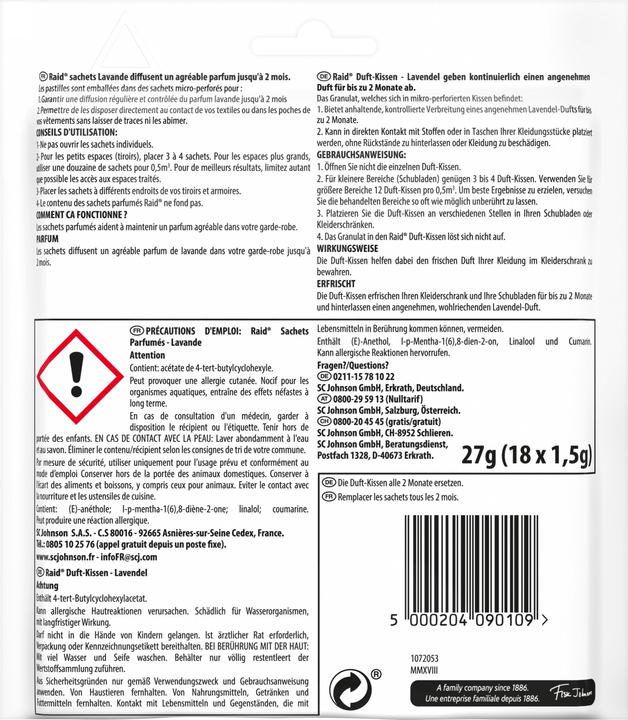 Immagine prodotto Raid Cuscino profumato alla lavanda