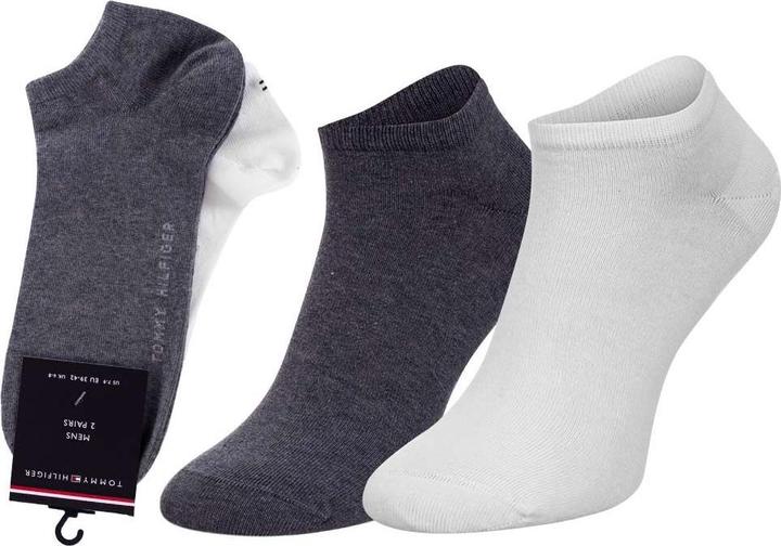 Image du produit Tommy Hilfiger Mix Chaussettes Hommes Chaussettes de Pied 2p Blanc/Gris 39-42 (39 - 42)