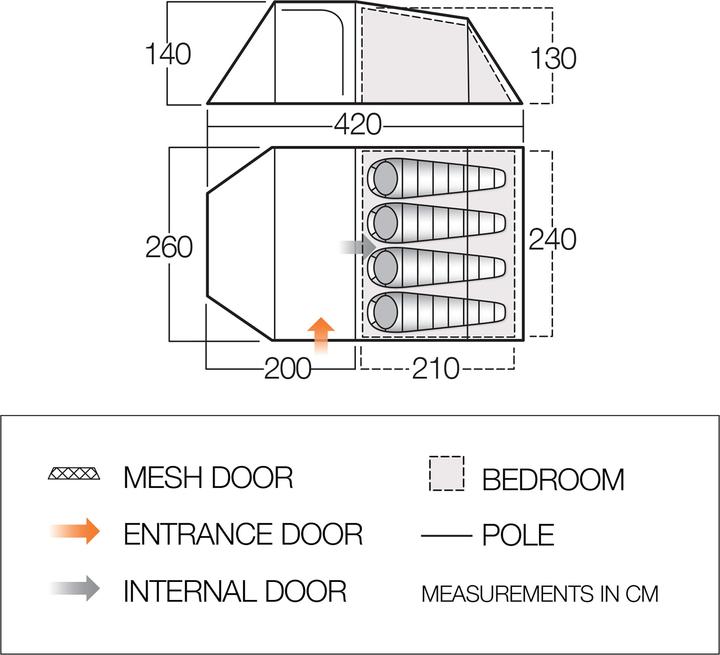 Produktbild Vango Skye 400 (Tunnelzelt, 6.95 kg, 4 Personen)