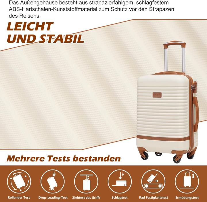 Image du produit Coolife 3-teiliges Handgepäck-Set mit Rucksack und Kulturbeutel (Bagage à main (jusqu'à 50l))