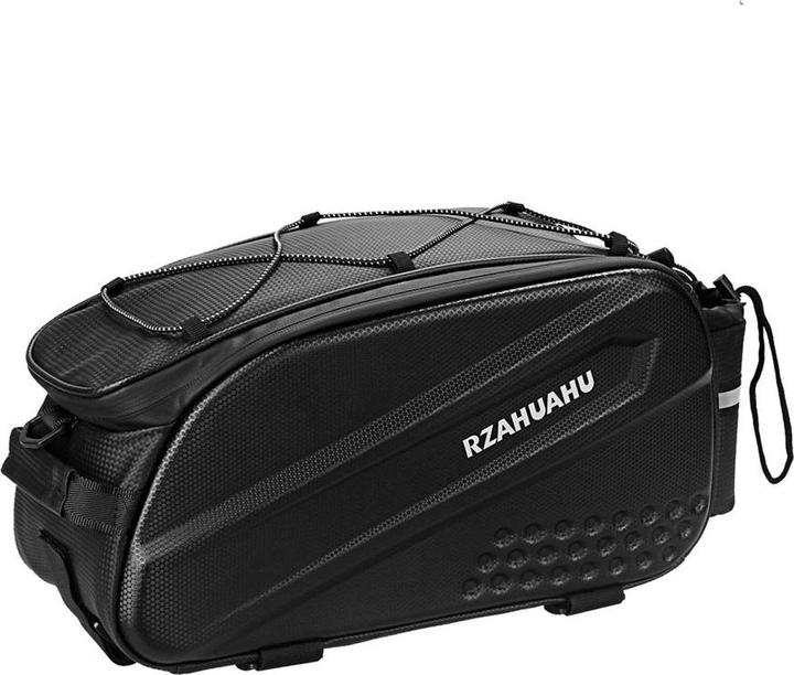 Hurtel WYA36Y7S Bike Pannier Bag with Long Strap and Expandable Side Pockets - Black