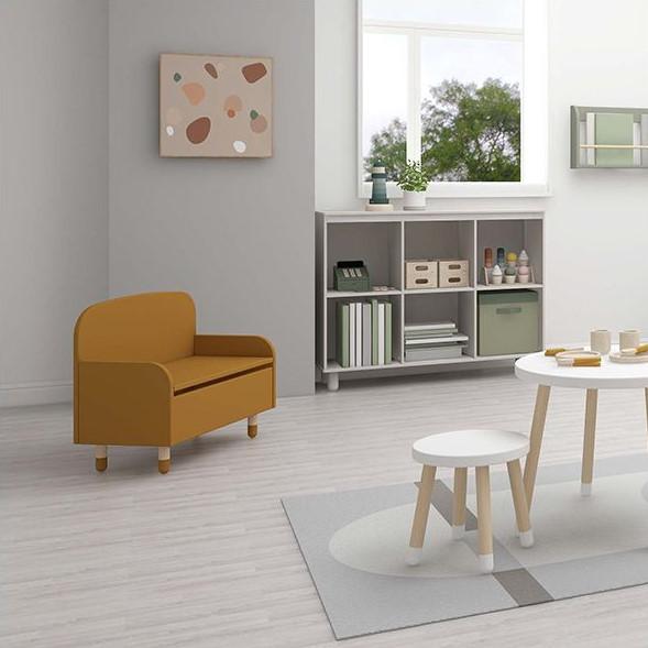 Actual product image Flexa Bench with storage space dots mustard (Child seating group)