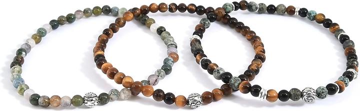 Image du produit Balibay Islay (20.50 cm, œil de tigre, Jaspe Kambaba, Onyx, Agate de mousse, Argent sterling 925, Pierre précieuse, Agate)