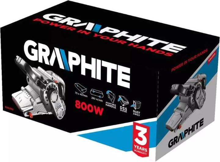 Immagine prodotto Graphite 800W juostinis šlifuoklis, 75 x 457 mm begalinis juostas (Smerigliatrice, 800 W)