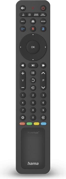 Actual product image Hama Universal-Fernbedienung TV, IR, Solar, für 8 Geräte, lernfähig, App-Tasten (Universal remote control, Infrared)