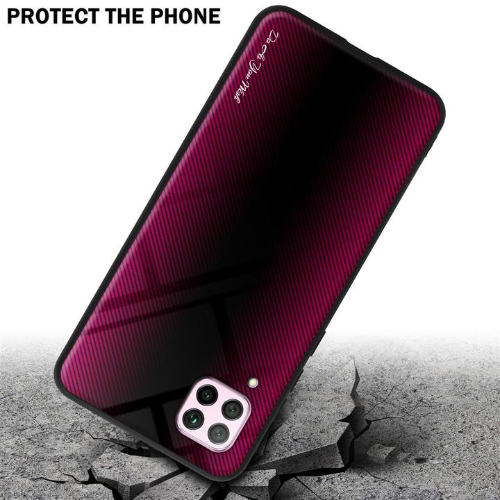 Actual product image Cadorabo TPU Striped Glass Cover (Huawei Nova 7i, Huawei P40 Lite)