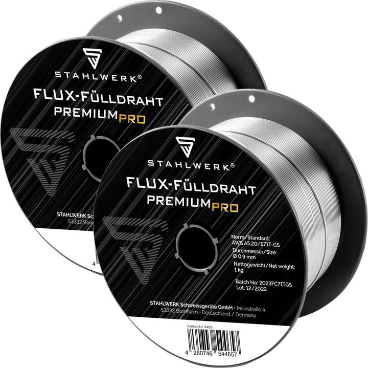 Actual product image Stahlwerk Welding wire MIG MAG Premium cored wire E71T-GS Ø 0.9 mm 0.9 kg set of 2