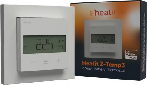 Produktbild Heatit Z-Temp3 Batteriebetriebenes Thermostat 800er Serie (Weiss RAL 9003)
