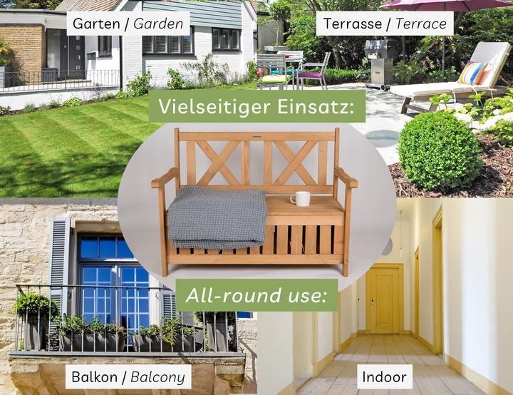 Image du produit Needs&Wants Gartenbank "Chesty3" mit Truhe u. Abdeckung, Tanne (braun)