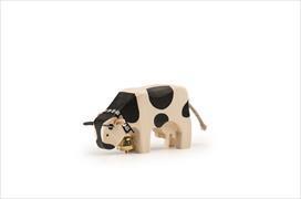Actual product image Trauffer Cow eating made of wood with bell