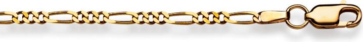 Image du produit Natsumi Schmuck Bijoux de bras en or jaune 18K/750 Figaro 2.3mm (19 cm, 750/18 K Or jaune)
