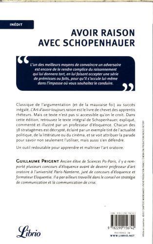 Produktbild Avoir raison avec Schopenhauer (Französisch, Prigent Guillaume, 2017)