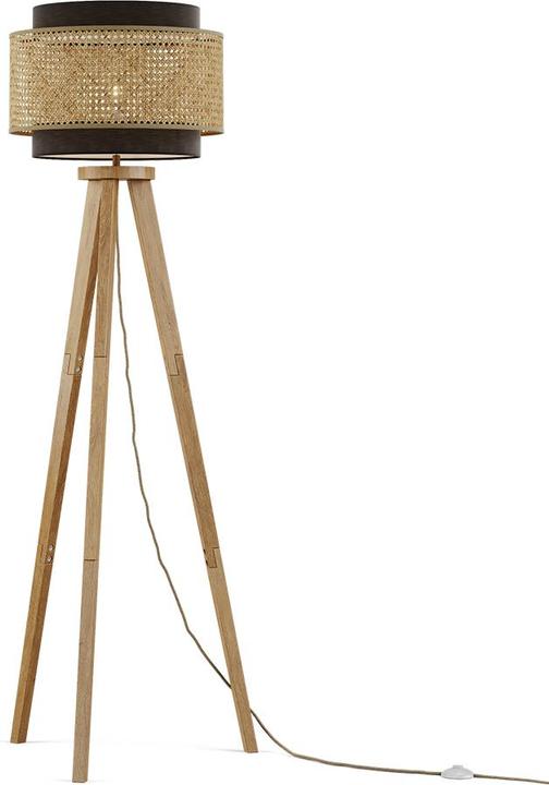 Produktbild Vicco Stehlampe Morten, Rattan/Schwarz, 45 x 142 cm (E27)