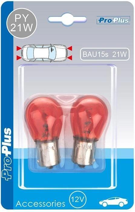 Produktbild ProPlus Autolampe 12V 21W BAU15s orange 2 Stück im Blister