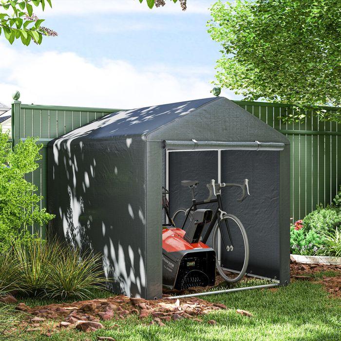 Produktbild Swisshandel24 Garagenzelt, 1,6x2,18x1,72m, grosse Tür, rostfreier Metallrahmen, 160x218x172 cm, Dunkelgrau (218 cm, 160 cm)