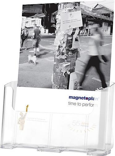 Actual product image Magnetoplan STANDARD brochure holder, for A4 portrait, pack of 2, crystal clear polystyrene. (A4)