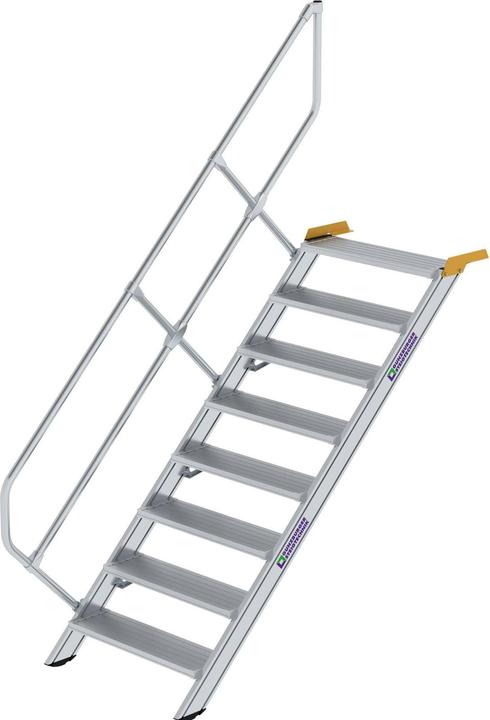 Image du produit Munk Escalier 45° largeur des marches 800 mm 8 marches aluminium strié (Escabeau, 180 cm)