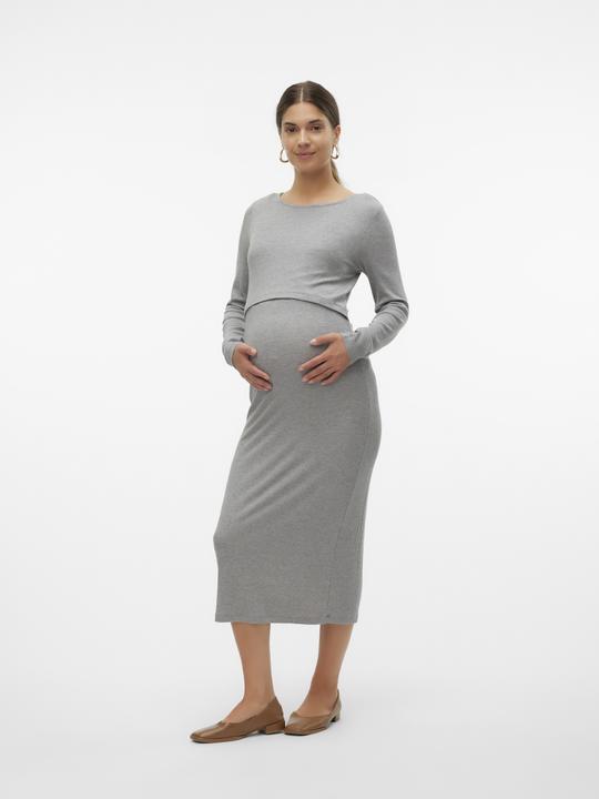 Image du produit Mamalicious Coupe ajustée Col rond Robe midi (M)