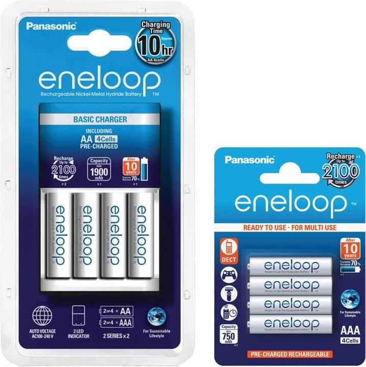 Produktbild Panasonic Eneloop Basic Charger K-KJ51MCC40 + 4x AAA-Akku