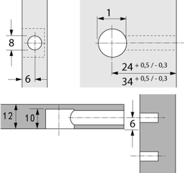 Produktbild Hettich Exzenter-Verbindungsbeschlag Rastex 15, für 12 mm Fachböden (Verbindungsbeschlag, 1 Stk.)