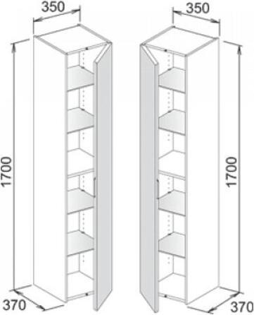 Immagine prodotto Keuco Armadio alto EDITION 11 350x1700x370mm Ans re we sdm