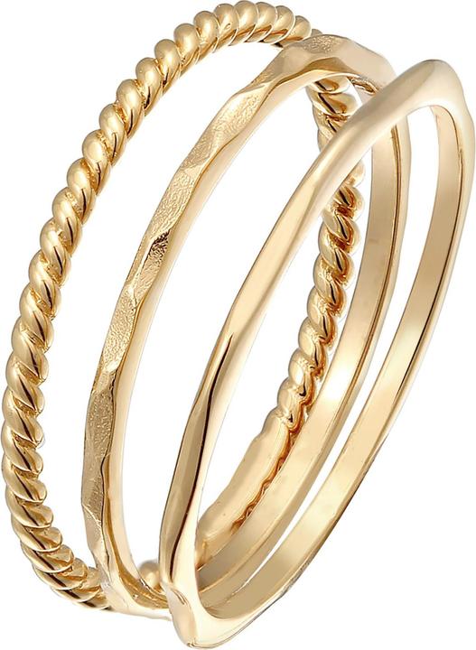 Actual product image Elli PREMIUM Ring Stacking Band Ring Set of 3 375 Yellow Gold (54, 375/9 K)