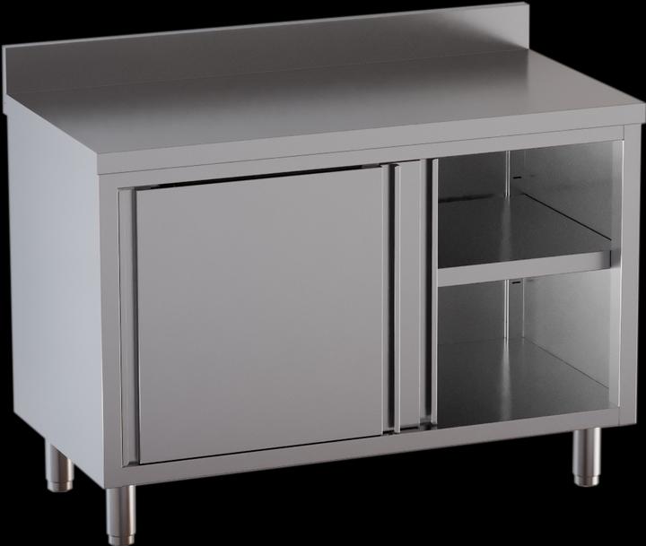 Gastro Hero Armadietto da lavoro in acciaio inox ECO con backsplash (60 cm, 85 cm)