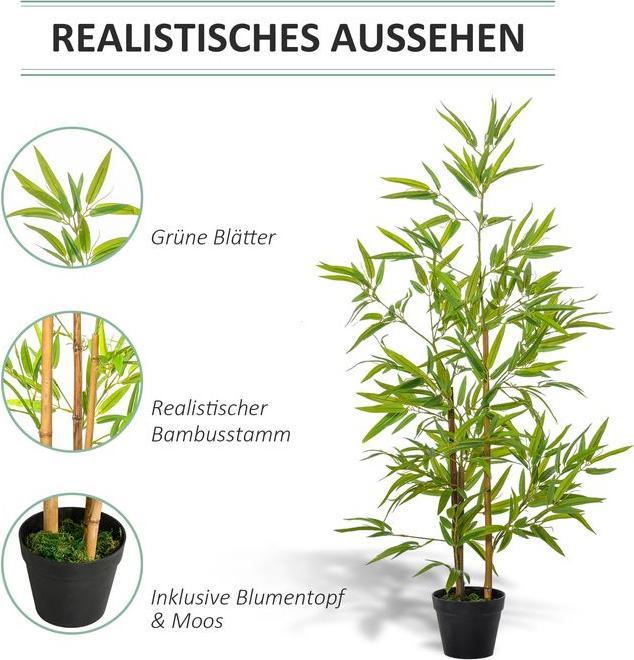 Immagine prodotto Swisshandel24 Bambù artificiale Decorazione di piante artificiali Decorazione di alberi artificiali 120 cm (120 cm)