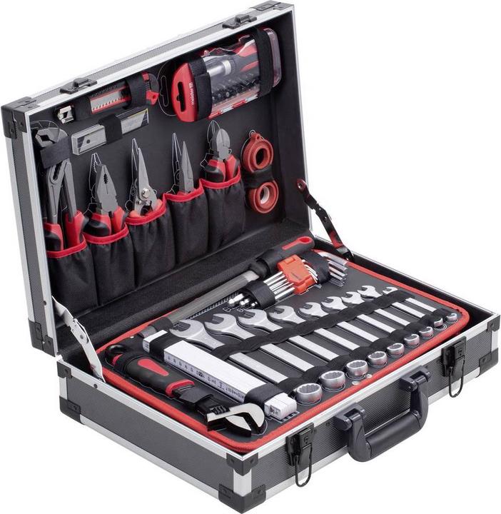 Produktbild Metafranc WU8971470 Heimwerker Werkzeugkoffer bestückt 131teilig (B x H x T) 320 x 140 x 460mm (131 Teile)
