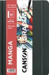 Actual product image Canson GRADUATE Manga sketchbook, 216 x 279 mm, black 40 sheets, smooth white paper 200 gsm, hardcover (216 x 279 mm)