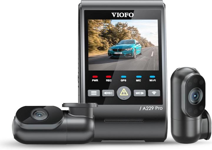 Immagine prodotto Viofo A229 Pro 3CH (Ricevitore GPS, Microfono incorporato, Display integrato, WiFi, Accelerometro, Visione notturna, 4K)