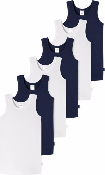 Actual product image Schiesser Pack of 6 Kids Boys 95/5 Organic Cotton Undershirt (98)