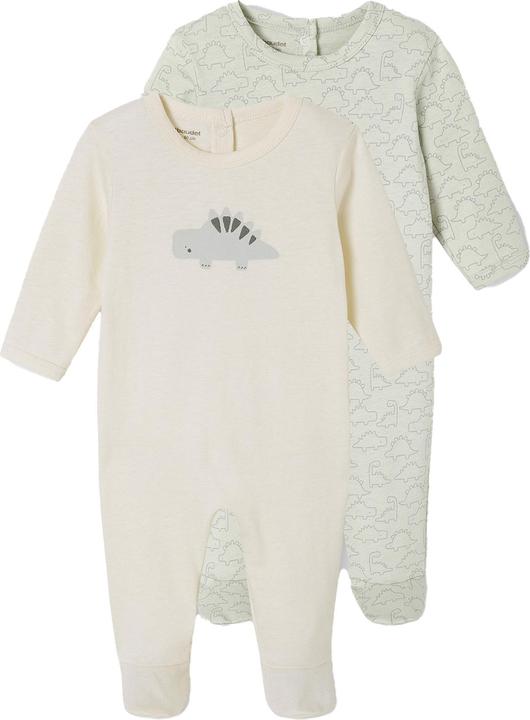Produktbild Vertbaudet Bio-Kollektion: 2er-Pack Baby Strampler mit Dinos (92)