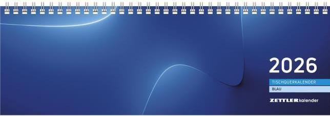 Immagine prodotto Neumann Tischquerkalender blau 2026 - 32x10,5 cm - 1 Woche auf 2 Seiten - Bürokalender mit Monatsübe
